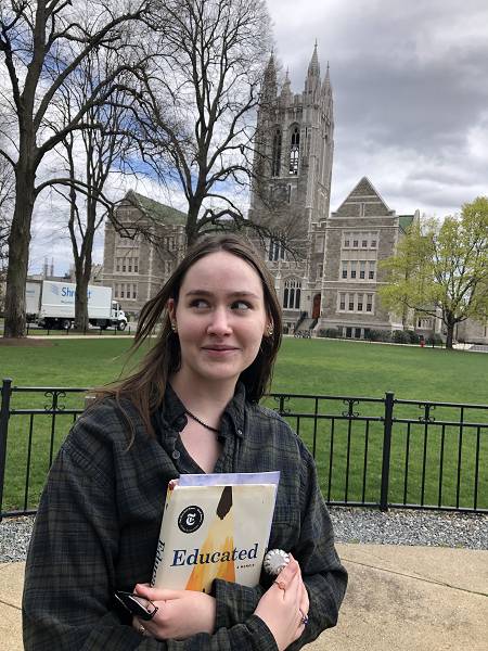 [ Abby visiting Boston College (Joe's alma mater) ]